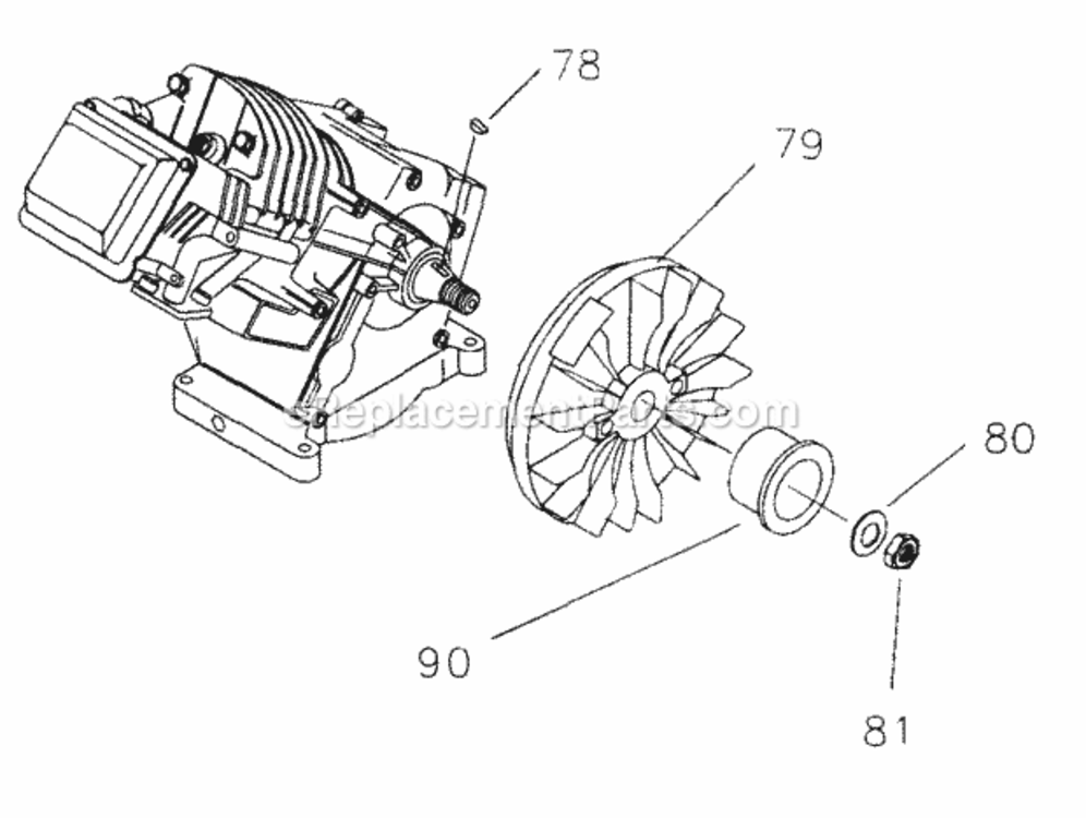 Engine_Flywheel Diagram and Parts List for 0562-1  Briggs and Stratton Generator
